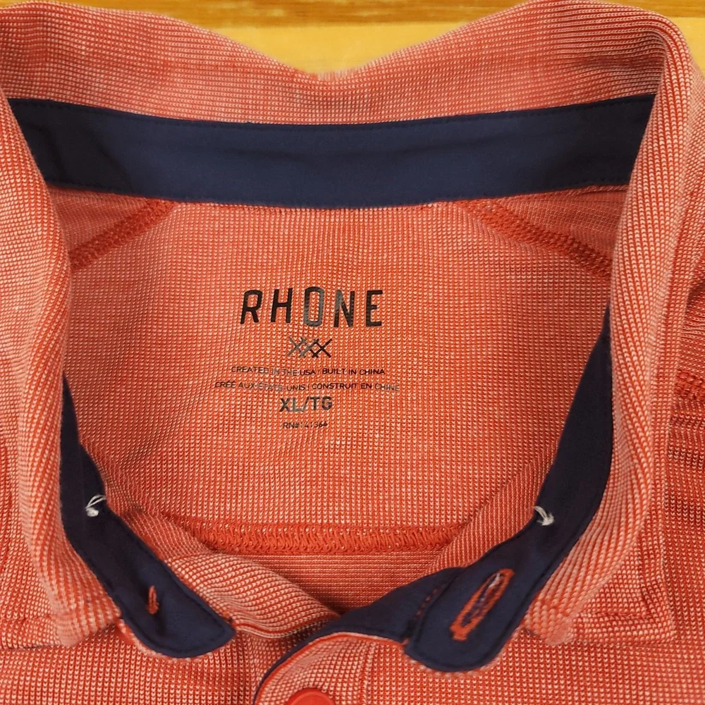 RHONE Men's Detla Pique Textured Polo Shirt XL‎ TG Performance Athletic Casual